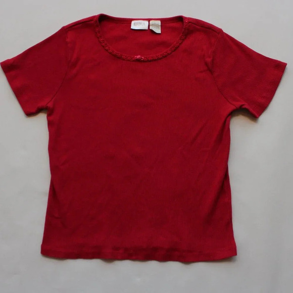 Erika Ribbed embellished T-Shirt - Picture 1 of 5